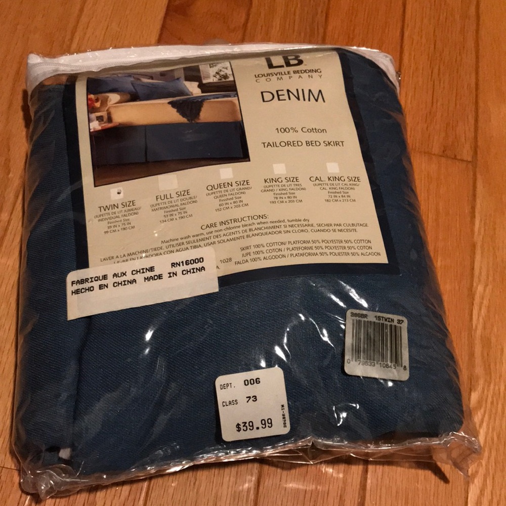 DENIM tailored bed skirt in TWIN
